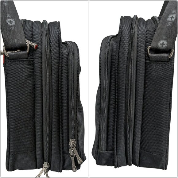 Wenger Swiss Gear The Legacy Laptop Briefcase Travel Bag Black Travel Crossbody - Picture 6 of 12